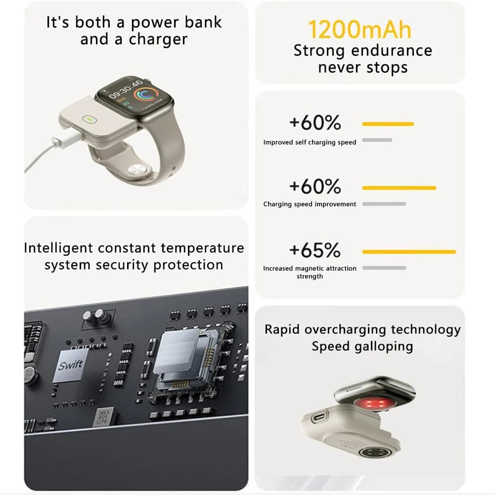 Magnetic Smartwatch Power Bank – Travel-Friendly Charger